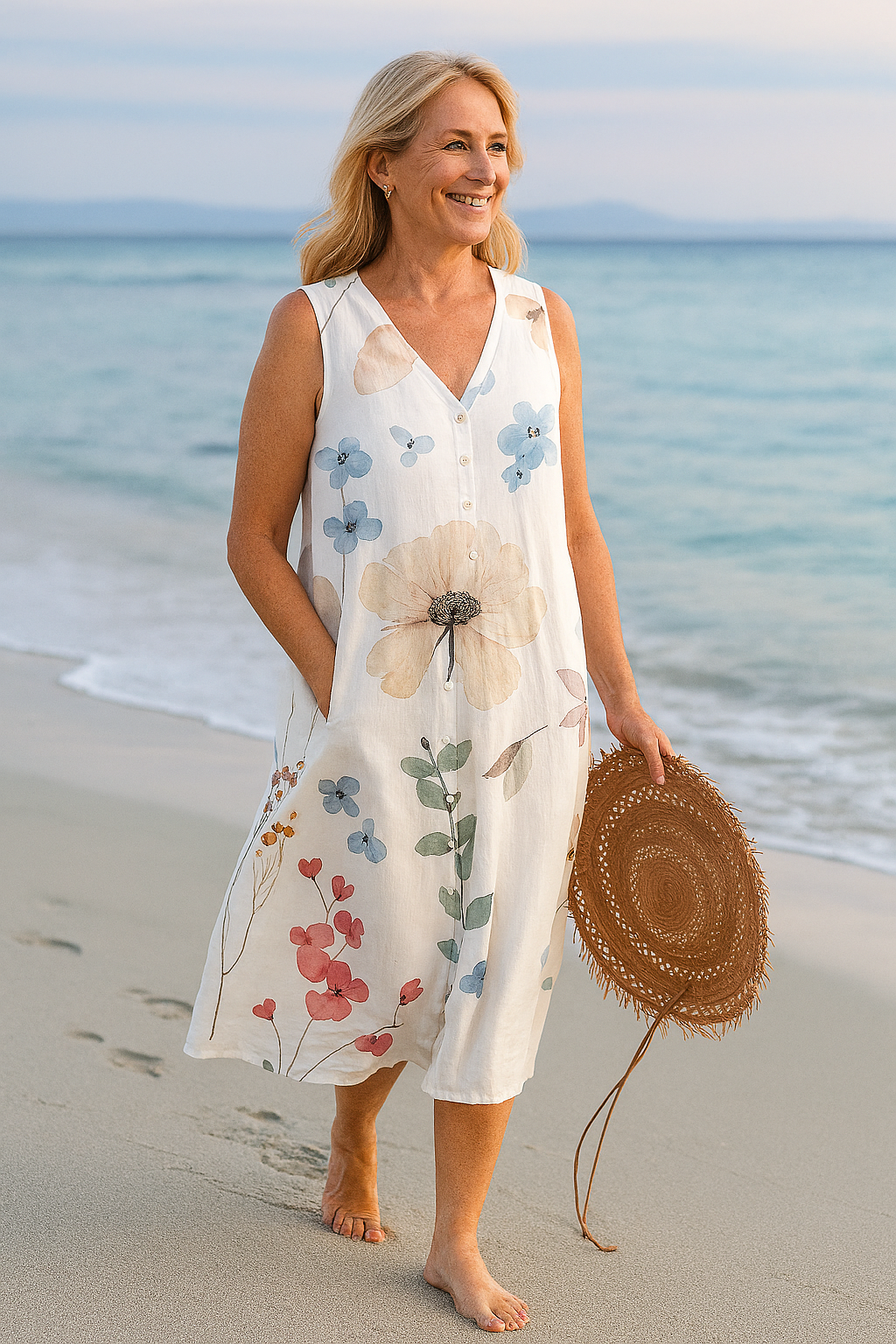 Sharon™ | Sleeveless Summer Dress with Floral Print