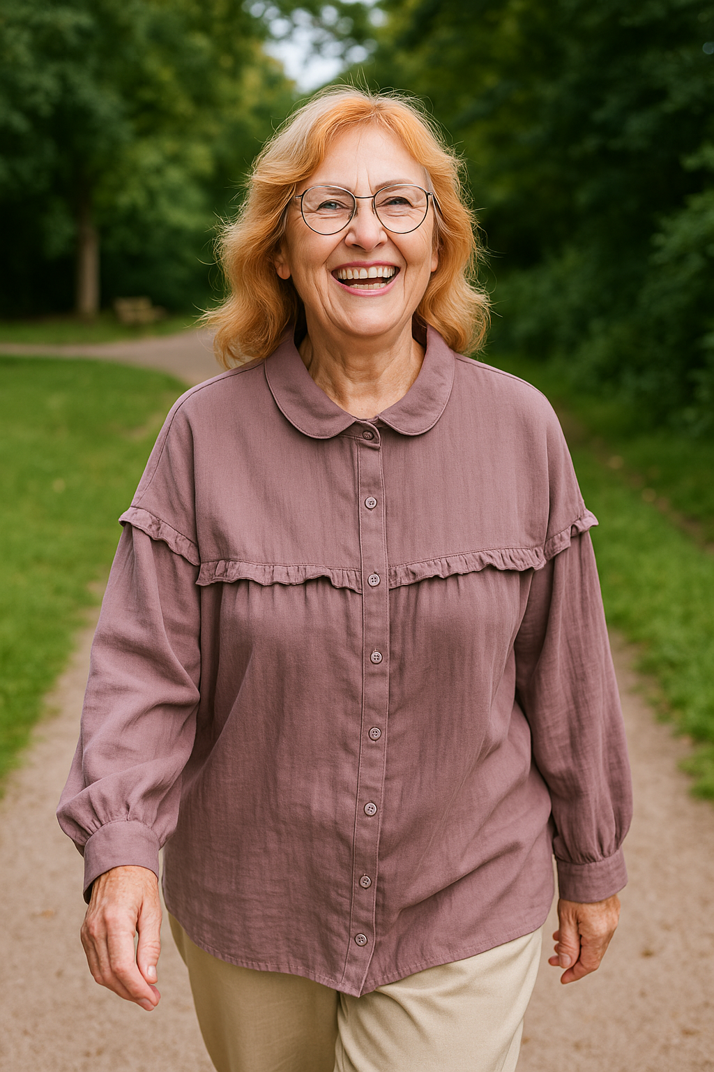 Judith |  Effortless Elegance Blouse – Wrinkle-Free with Feminine Ruffle Detail