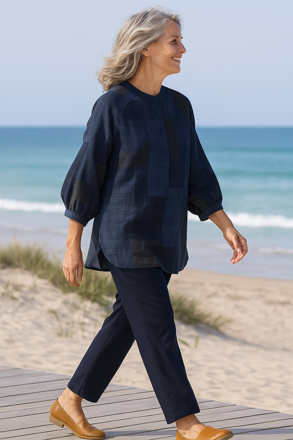 Willow Breeze Cotton-Linen Blouse