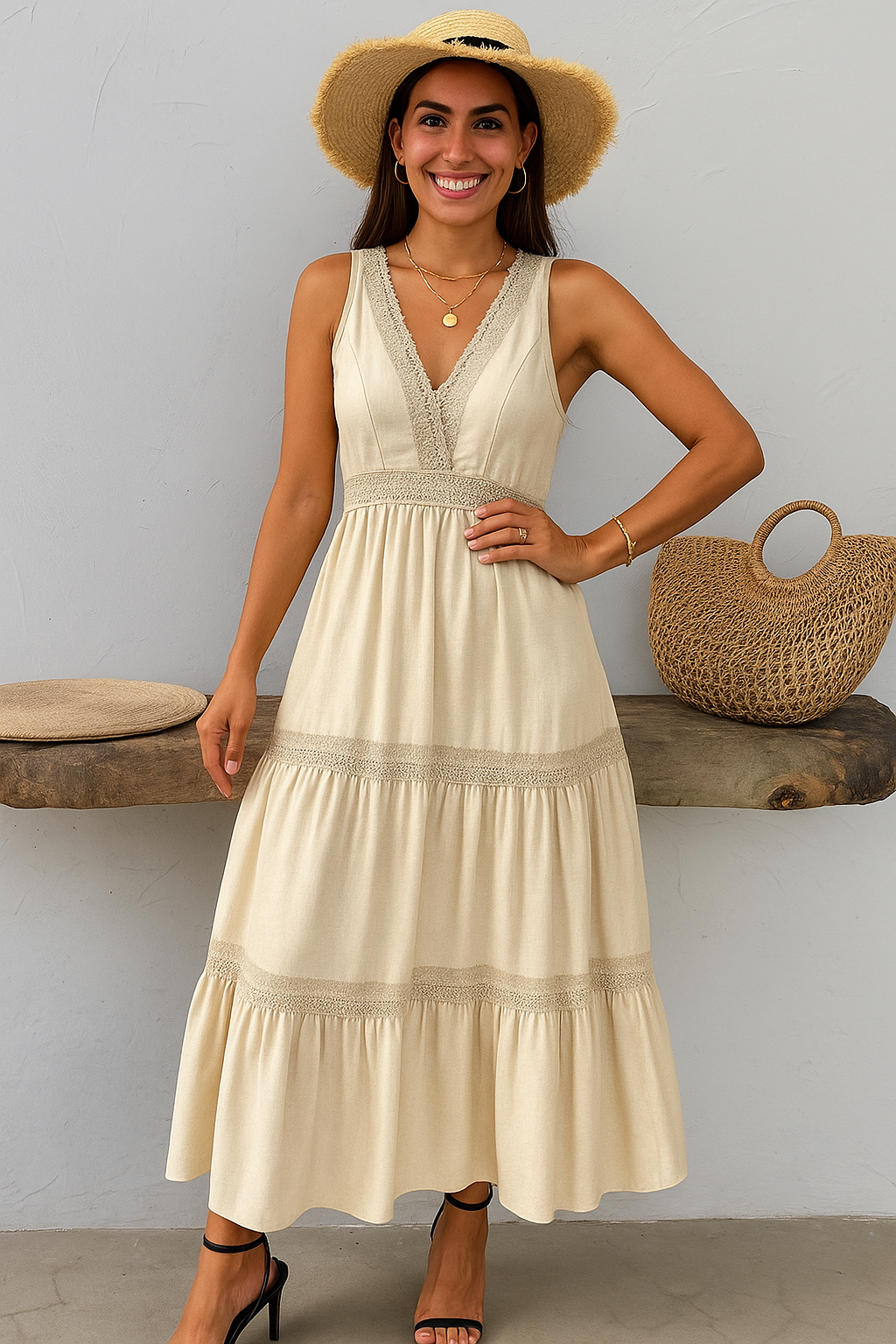 Béatrice - Long Lace Dress