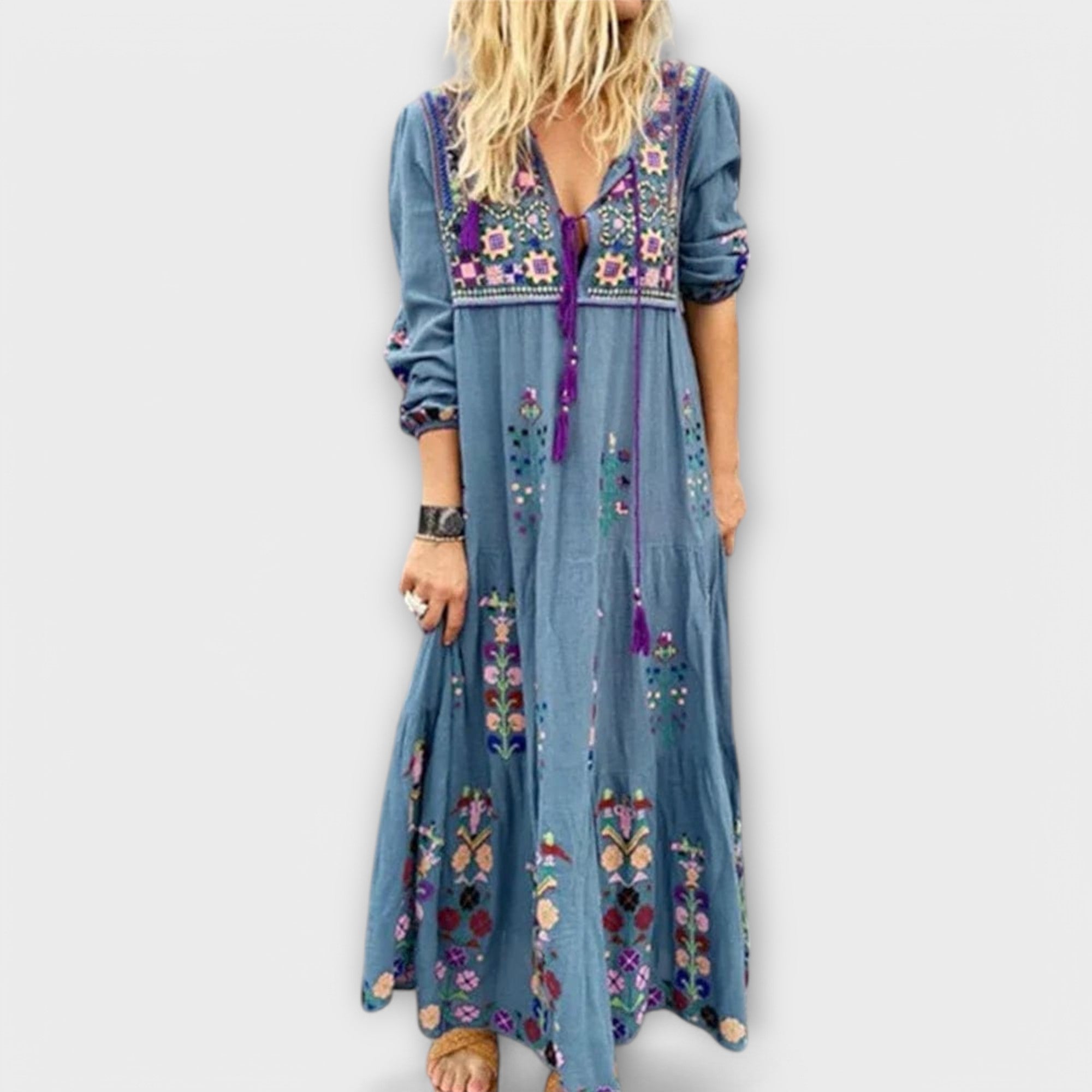 Vivi - Beautiful Boho Linen Maxi Dress