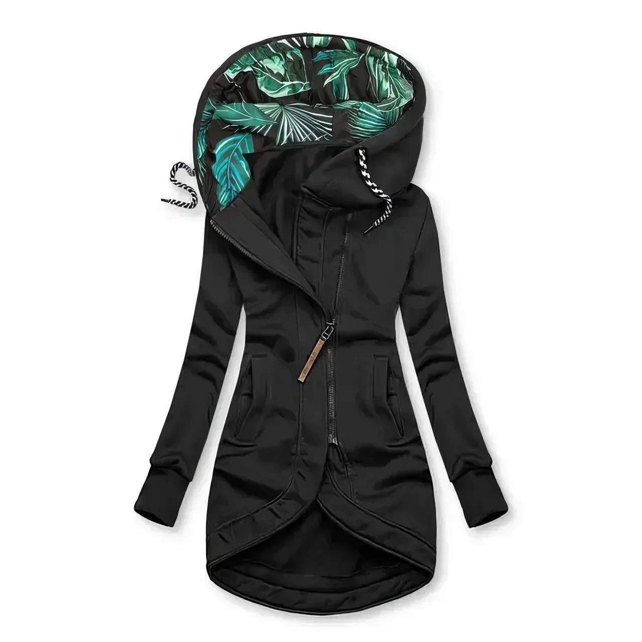 Katie | Long Waterproof Asymmetrical Zip Hoodie