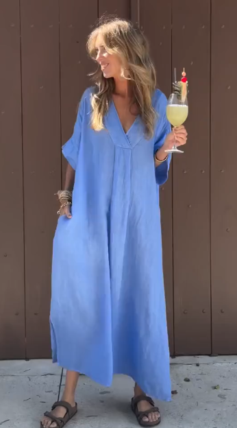 Leah™ | Oversized V-Neck Dress