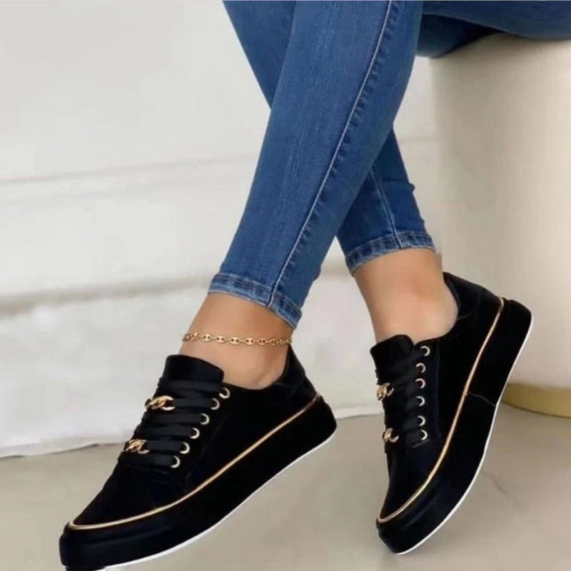 Quinn | Luxe Chain Accent Sneakers