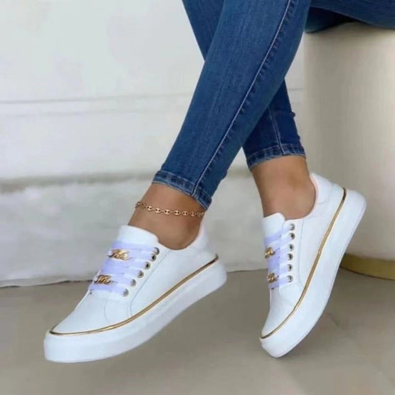 Quinn | Luxe Chain Accent Sneakers