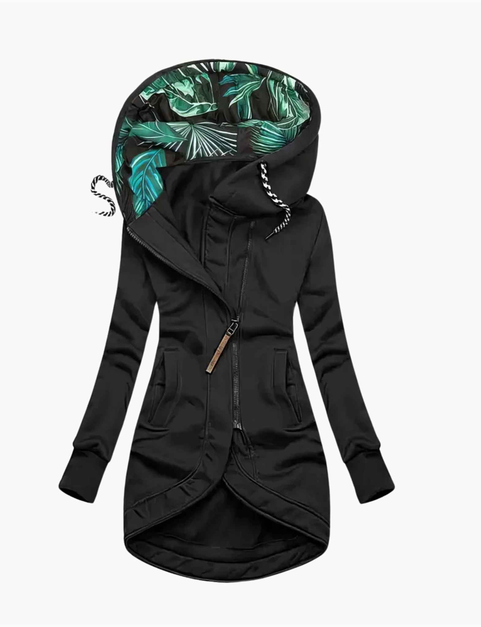 Katie | Long Waterproof Asymmetrical Zip Hoodie