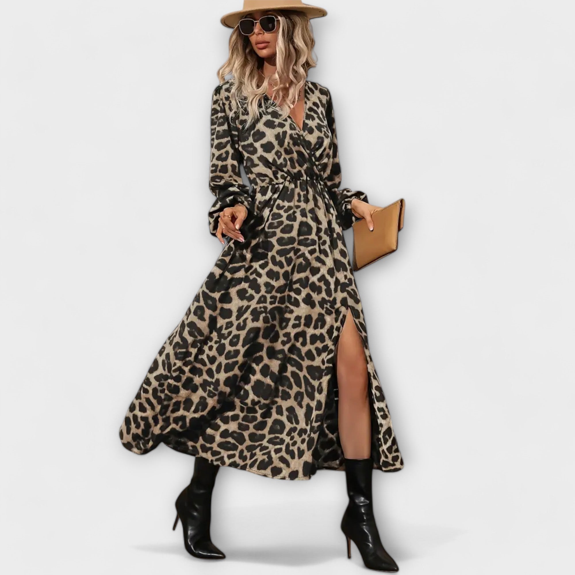 Natalie – Stylish Dress with Leopard Print