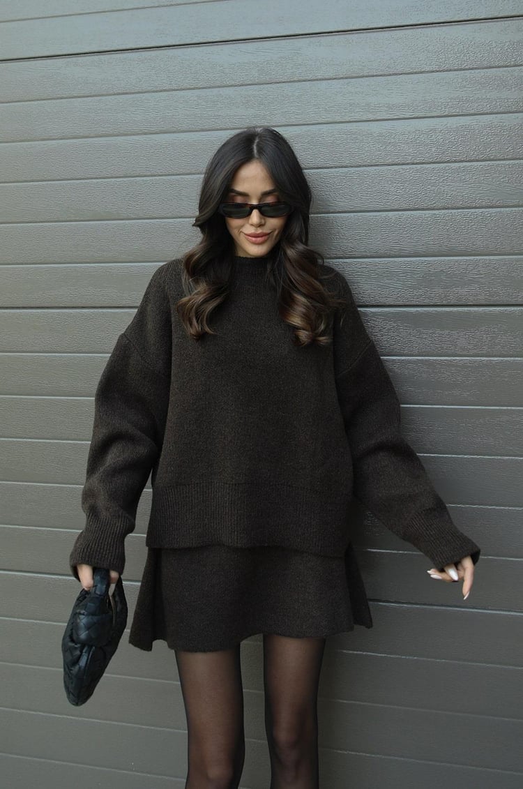 Esme |  A cozy sweater and a flowy flattering skirt
