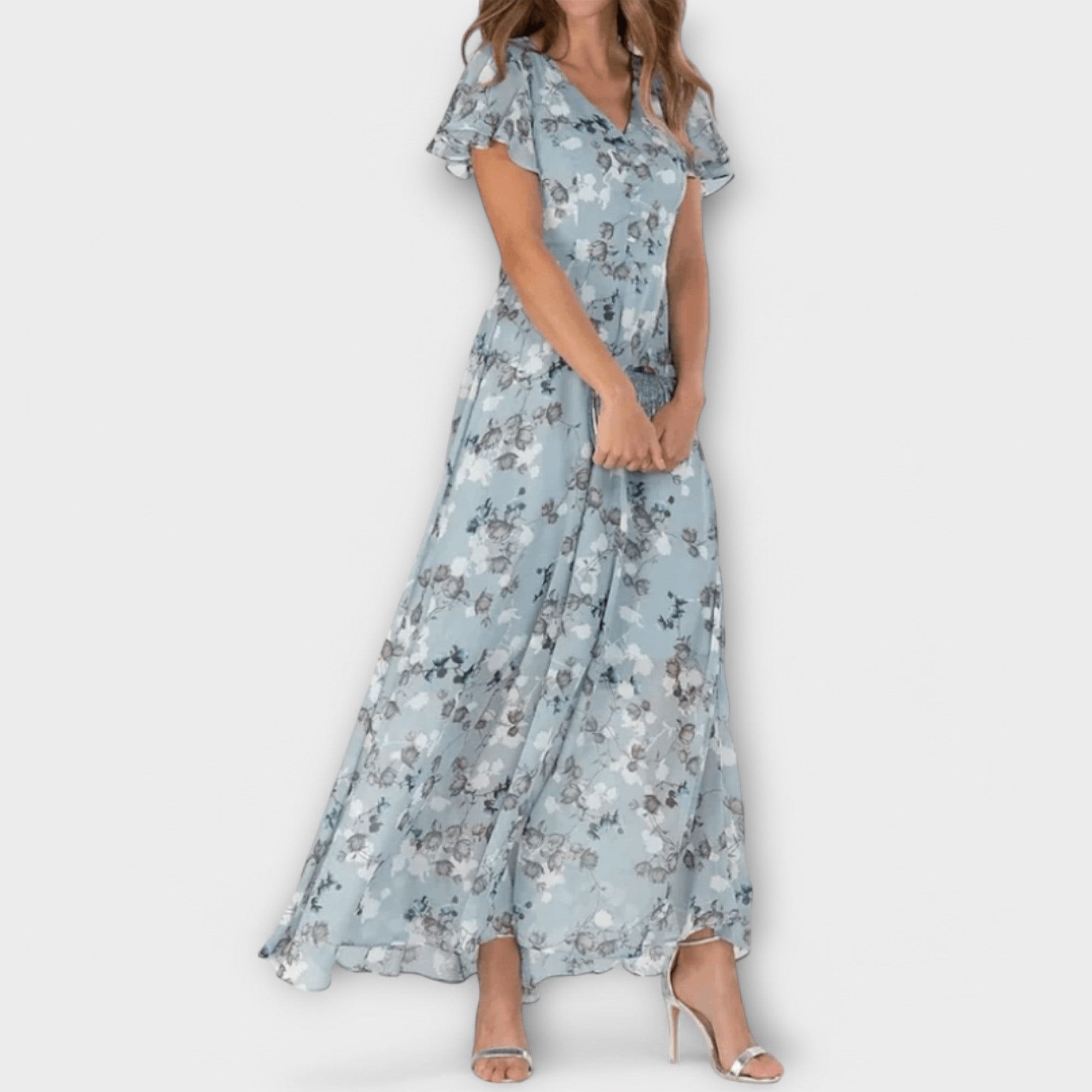 Jasmina | Soft Floral V-Neck Dress