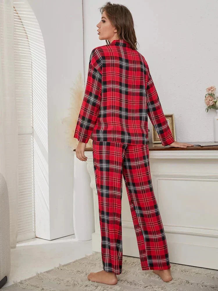 Yara | Women's Red Plaid Pajama Set